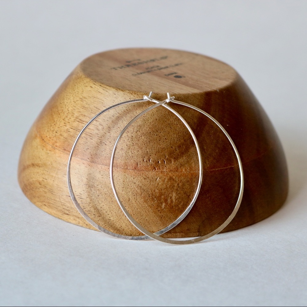 Agapatha Sterling Silver Hoop Earrings - Picture 2 of 2